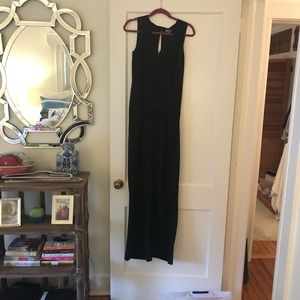 Black jumpsuit with drawstring waist